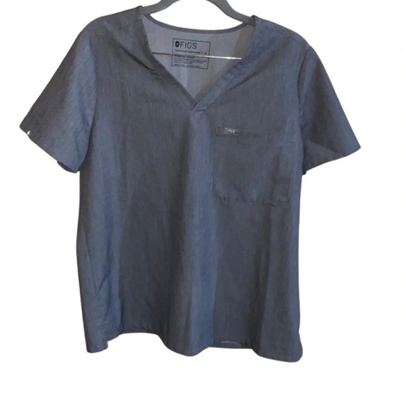 Figs One Pocket Scrub Top Graphite Size Medium - Picture 1 of 4